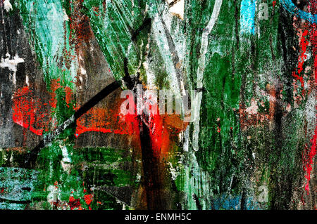 background made of a close-up of a peeled wall of different colors Stock Photo