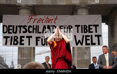 Dalai Lama - Solidaritaetskundgebung fuer Tibet und den Dala Lama, Platz vor dem Brandenburger Tor, 19. Mai 2008, Berlin-Tiergarten. Stock Photo