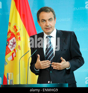 Jose Luis Rodriguez Zapatero - Treffen der dt. BKin mit dem spanischen PM, Bundeskanzleramt, 15. Juni 2007, Berlin-Tiergarten. Stock Photo