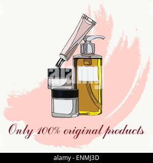 set of cosmetics for skin care. vector illustration for cosmetic banners, brochures and promotional items Stock Vector