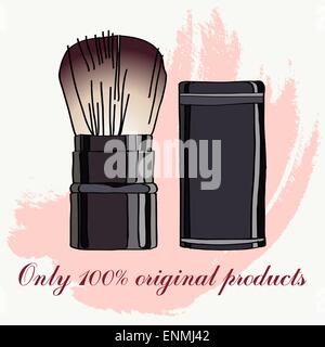kabuki brush. vector illustration for cosmetic banners, brochures and promotional items. Stock Vector