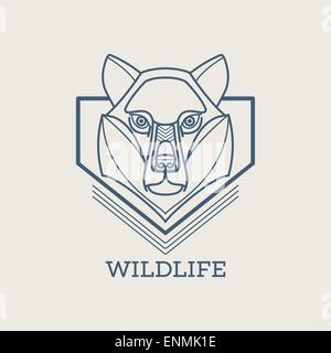 Wolf linear art icons. Vector illustration EPS10 Stock Vector