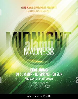 Midnight Madness Party. Template poster. Vector illustration EPS 10 Stock Vector