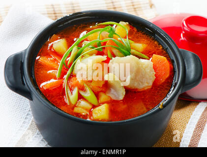 Fish Soup with vegetables Stock Photo