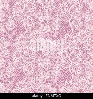 Pink gentle seamless floral lace pattern, vintage background Stock Vector