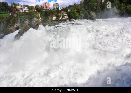 Rheinfall - biggest waterfall in Europe, located in Schaffhausen, Switzerland Stock Photo