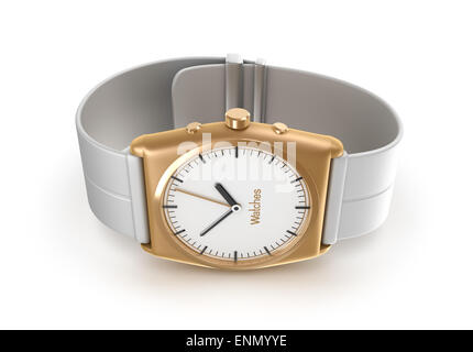 Golden wrist watch. My own design. Stock Photo