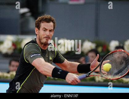 Madrid, Spain. 8th May, 2015. Andy Murray in action against Milos Raonic in the Madrid Open tennis. Credit:  Jimmy Whhittee/Alamy Live News Stock Photo