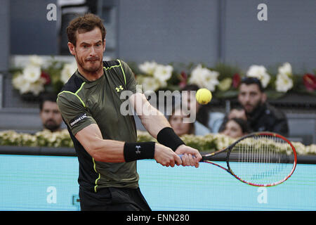 Madrid, Spain. 8th May, 2015. 08.05.2015 Madrid, Spain. Andy Murray in action against Milos Raonic in the Madrid Open tennis. © Michael Cullen/ZUMA Wire/Alamy Live News Stock Photo