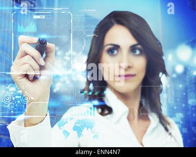 Futuristic computer interface Stock Photo