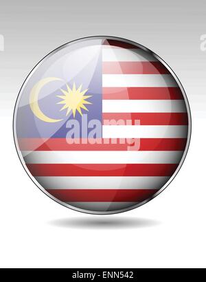 Malaysia flag button Stock Vector