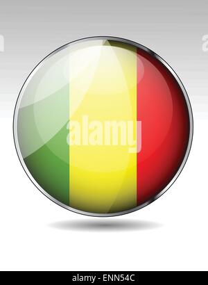 Mali flag button Stock Vector