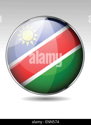 Namibia flag button Stock Vector