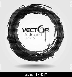 Black Brush Stroke In The Form Of A Circle. Stock Vector