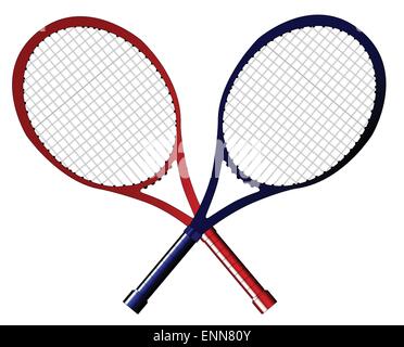 vector crossed tennis rackets and tennis ball isolated on white ...
