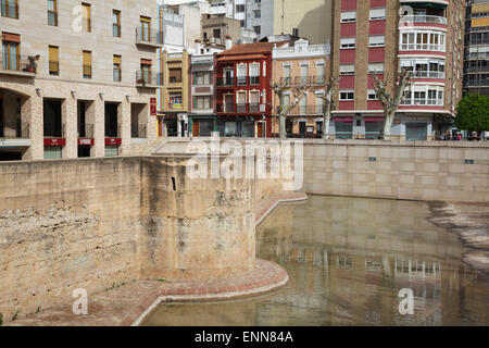 Old city walls at the old market, Alzira, Valencia, Spain Stock Photo