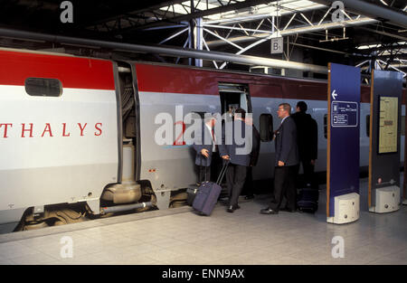 BEL, Belgium, Brussels, the high-speed train Thalys at the Gare du Midi.  BEL, Belgien, Bruessel, der Hochgeschwindigkeitszug Th Stock Photo