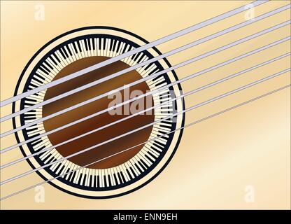 Guitar Piano Soundhole Stock Vector
