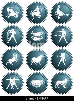 astrology horoscope signs of the zodiac Stock Vector
