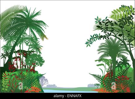 tropical rainforest Jungle Stock Vector