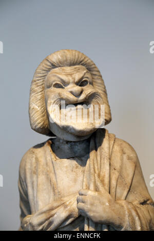 Marble statue of an actor. Roman, Imperial era. 1st-2nd century AD. Old Man of Comedy. Metropolitan Museum. NY. USA. Stock Photo