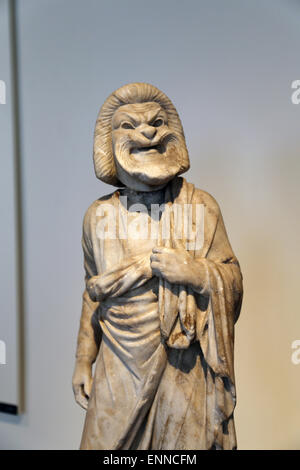 Marble statue of an actor. Roman, Imperial era. 1st-2nd century AD. Old Man of Comedy. Metropolitan Museum. NY. USA. Stock Photo