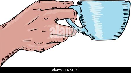 hand with cup of coffee Stock Vector