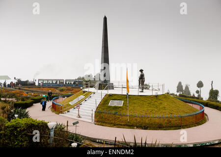 Batasia Loop, Ghum, Darjeeling. A memorial to the Gorkha soldiers of the Indian Army who sacrificed their lives after the Indian Stock Photo