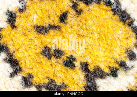 Fragment of the pattern of the carpet is made of natural wool Stock Photo