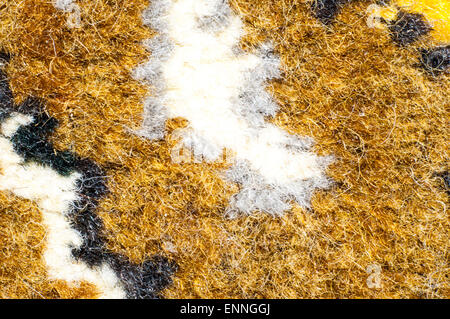 Fragment of the pattern of the carpet is made of natural wool Stock Photo