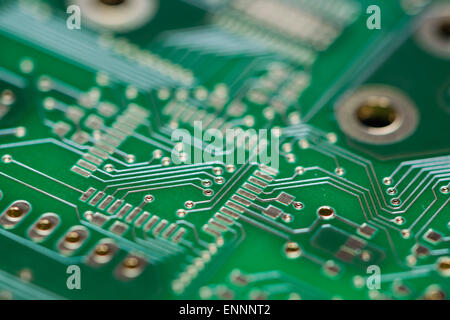 Green PCB (close-up shot) for use as background image or as texture Stock Photo