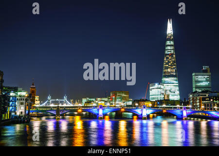 LONDON - APRIL 4: Overview of London with the Shard of Glass on April 4, 2015 in London, UK. Stock Photo