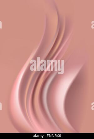 Pink and yellow wavy rays on a light brown gradient mesh background Stock Vector