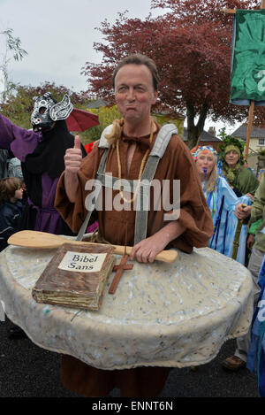 Helston, Cornwall, UK. 08th May, 2015. Lib Dem MP in flora day dance at Helston Cornwall on 8-05-2015 at 8.38am election day Credit:  kathleen white/Alamy Live News Stock Photo