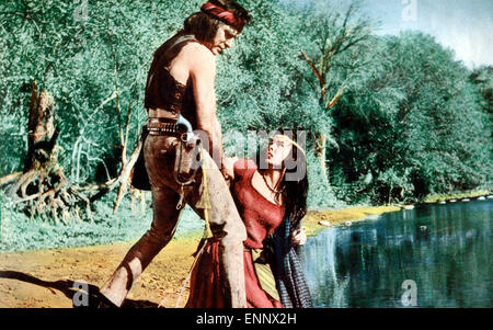 Apache, USA 1954, Regie: Robert Aldrich, Darsteller: Burt Lancaster, Jean Peters Stock Photo