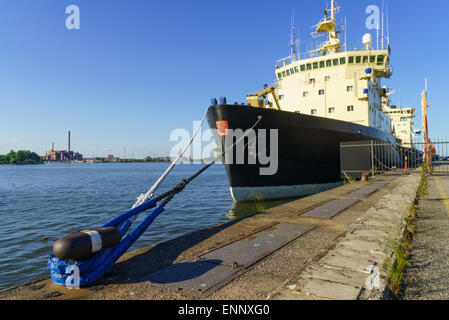 Large ice breaker ships moored in Helsinki harbour in the summer, Finland. Stock Photo