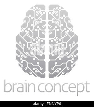An abstract illustration of an electronic brain, ai artificial intelligence concept Stock Photo