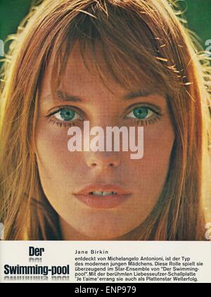 La piscine, Frankreich/Italien 1969, Regie: Jacques Deray, Darsteller: Jane Birkin Stock Photo