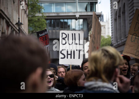 London, UK. 9th May, 2015. Anti-Tory Protesters March Through Westminster  Credit:  Guy Corbishley/Alamy Live News Stock Photo