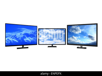 image of television sets isolated on white background Stock Photo