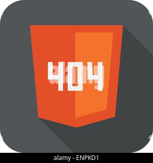 vector collection of web development shield sign with 404 error not found isolated icon Stock Vector