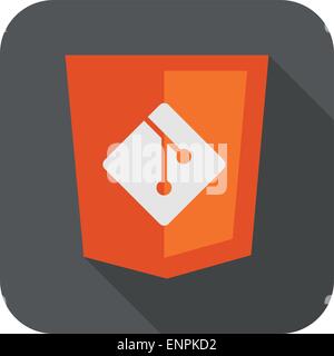 vector illustration web development shield sign showing programming process icon version control system Stock Vector