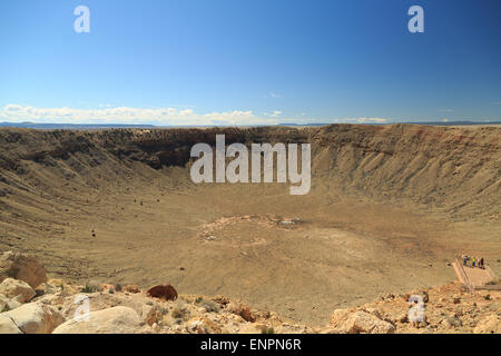 A photograph of the Meteor Crater near Flagstaff in Arizona. It is proclaimed to be 'best preserved meteorite crater on Earth''. Stock Photo