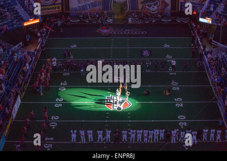 New Orleans, LA, USA. 9th May, 2015. New Orleans VooDoo qb Brian Reader ...