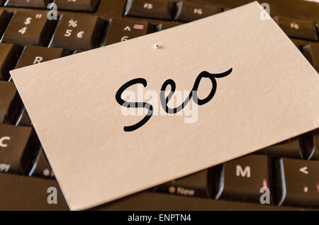 Seo Concept on black keyboard Stock Photo