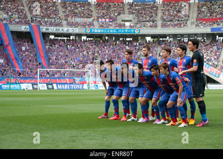 Tokyo, Japan. 10th May, 2015. FCFC Tokyo team group line-up Football /Soccer : 2015 J1 League 1st stage match between F.C.Tokyo 0-1 Kashima Antlers at Ajinomoto Stadium in Tokyo, Japan . Credit:  AFLO SPORT/Alamy Live News Stock Photo