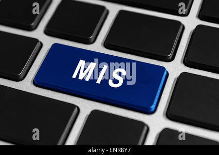 MIS or Management Information System button on keyboard, technology concept Stock Photo