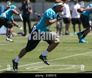 NFL Carolina Panthers held Rookie MINICAMP on May 9, 2015 at Panthers Practice Field Charlotte NC. WR 18 Damiere Byrd. Scott D Stivason/Cal Sport Media Stock Photo