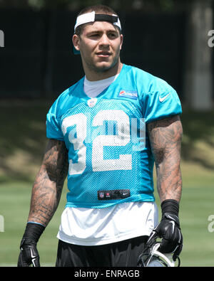 NFL Carolina Panthers held Rookie MINICAMP on May 9, 2015 at Panthers Practice Field Charlotte NC. RB 32 Brandon Wegher. Scott D Stivason/Cal Sport Media Stock Photo