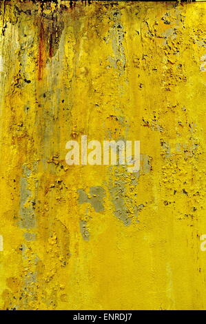 Grunge yellow wall Stock Photo